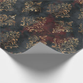 Persischer Gold Damast Noir Muster (2) Geschenkpapier (Ecke)