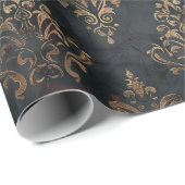 Persischer Gold Damast Noir Muster (2) Geschenkpapier (Rolleneckpunkt)