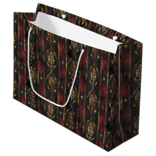 Persischer Gold Damast Noir Muster (2) Große Geschenktüte