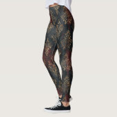 Persischer Gold Damast Noir Muster (2) Leggings (Links)