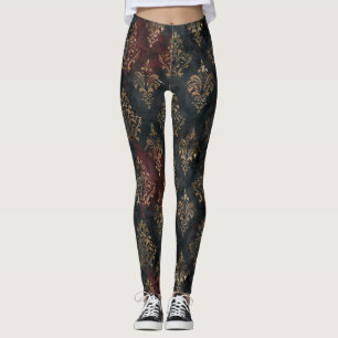 Persischer Gold Damast Noir Muster (2) Leggings