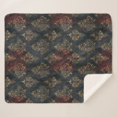 Persischer Gold Damast Noir Muster (2) Sherpadecke (Vorderseite (Horizontal))