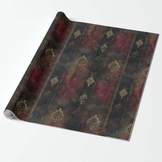Persischer Gold Damast Noir Muster (4) Geschenkpapier (Ungerollt)