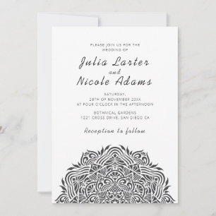 Persischer Juwel-Bogen-Ordinate-Mandala-Hochzeit Einladung