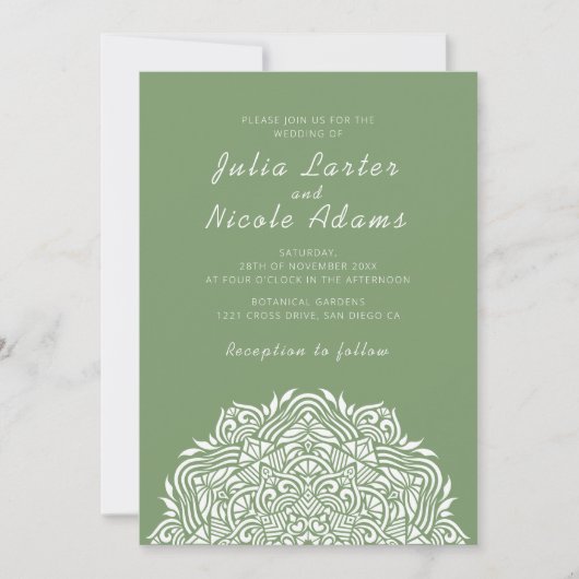Persischer Juwel-Bogen-Ordinate-Mandala-Hochzeit Einladung (Vorderseite)