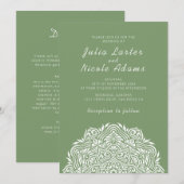 Persischer Juwel-Bogen-Ordinate-Mandala-Hochzeit Einladung (Vorne/Hinten)