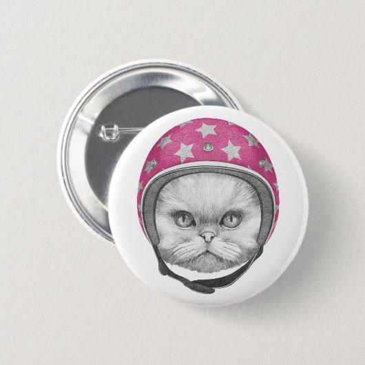 Persischer Kat-Motorradfahrer Button (Vorne & Hinten)