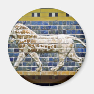Persischer Löwe - glasig-glänzender Ziegelstein, Magnet