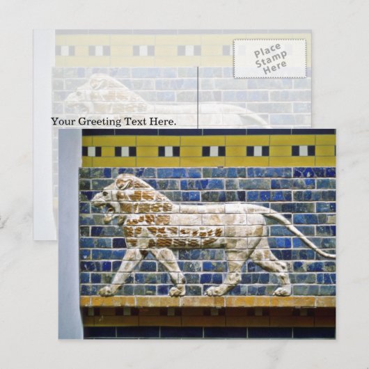 Persischer Löwe - Glazed Brick, Istanbul Postkarte (Vorne/Hinten)