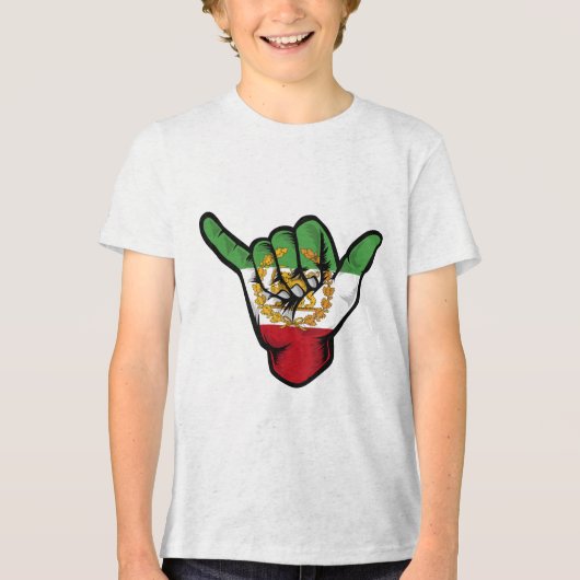 Persischer Löwe Schaka Hand Tri-Blend Shirt (Vorderseite)