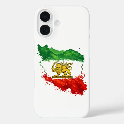Persischer Löwe & Sonnen iPhone 16 Hülle | Iran Ka (Rückseite)