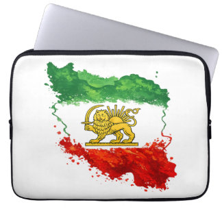Persischer Löwe & Sonnen Laptop Hülle | Iran Karte Laptopschutzhülle