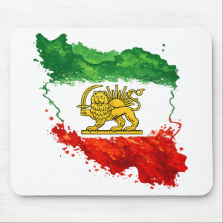 Persischer Löwe & Sonnenmauspad | Iran Karte Schre Mousepad