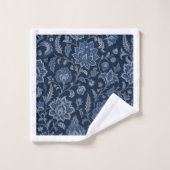 Persischer Mitternachtsgarten | Luxus Navy Blau  Badhandtuch Set (Waschlappen)