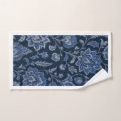Persischer Mitternachtsgarten | Luxus Navy Blau  Badhandtuch Set (Handtuch)