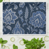 Persischer Mitternachtsgarten | Luxus Navy Blau Geschirrtuch (Gefaltet)