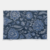 Persischer Mitternachtsgarten | Luxus Navy Blau Geschirrtuch (Horizontal)