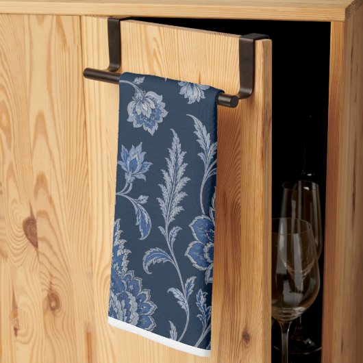 Persischer Mitternachtsgarten | Luxus Navy Blau Geschirrtuch (Drittel gefaltet)