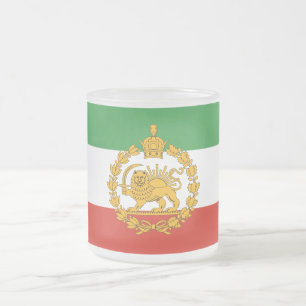 Persischer nationaler Löwensonne mit Krone Pahlavi Mattglastasse