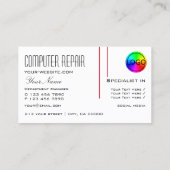 Persischer Rot-Weiß-Chic mit Beruflichem Logo Visitenkarte (Rückseite)