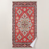 Persischer Rug Print aus dem 17. Jahrhundert Strandtuch (Vorderseite)