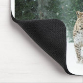 Persischer Schneeleopard im Schnee Mousepad (Ecke)