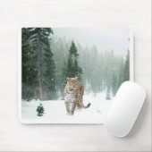 Persischer Schneeleopard im Schnee Mousepad (Mit Mouse)