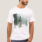 Persischer Schneeleopard im Schnee T-Shirt (Vorderseite)