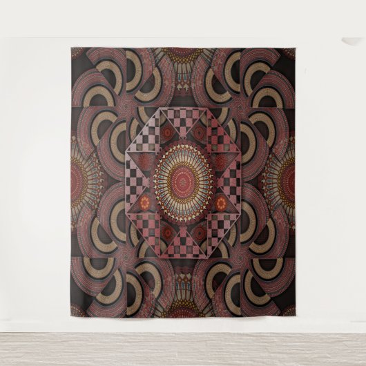 Persischer Sonnenstuhl gerahmter ethnischer Halbkr Wandteppich (Vorderseite)