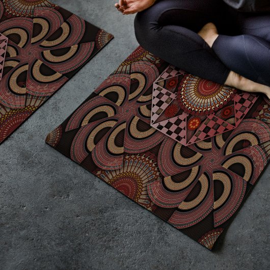 Persischer Sonnenstuhl gerahmter ethnischer Halbkr Yogamatte