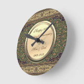 Persischer Teppich Diamond 50. Hochzeitstag Runde Wanduhr (Winkel)