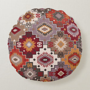 Persischer Teppich Originaldesign, tribal Textur. Rundes Kissen