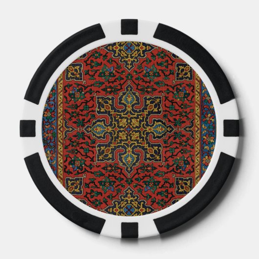 Persischer Teppich Rot Blau Klassisch Pokerchips (Vorderseite)