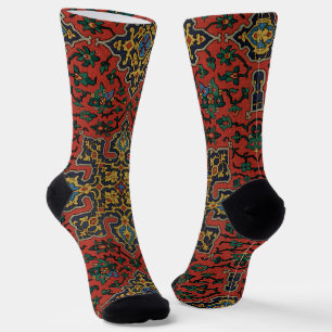 Persischer Teppich Rot Blau Klassisch Socken