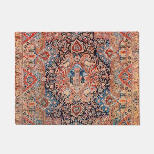 Persischer Teppich Schwarz Rot Fußmatte (Vorderseite)