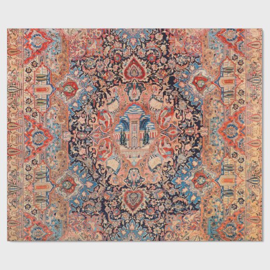 Persischer Teppich Schwarz Rot  Geschenkpapier (Flach)