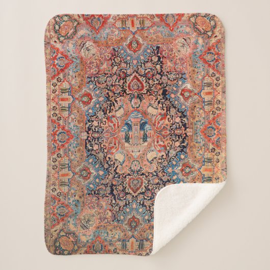 Persischer Teppich Schwarz Rot  Sherpadecke (Vorderseite)