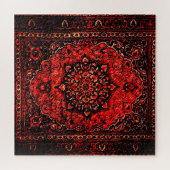 Persischer Teppichausdruck in Rose getöntes Feld Puzzle (Horizontal)