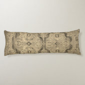 Persischer Teppichboden Braun Beige Kissen (Rückseite)