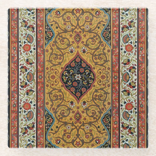 Persischer Teppichboden Elegantes Design Glasuntersetzer (Vorderseite)