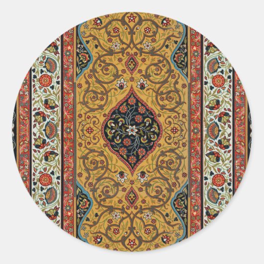 Persischer Teppichboden Elegantes Design Runder Aufkleber (Vorderseite)