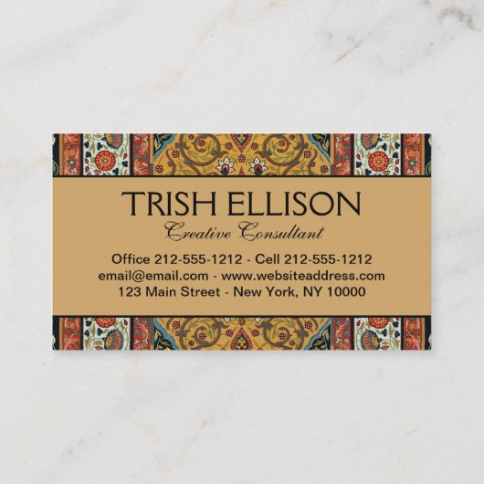 Persischer Teppichboden Elegantes Design Visitenkarte (Rückseite)