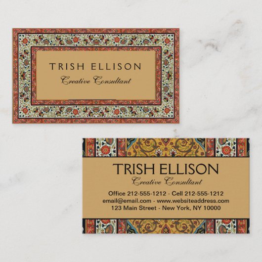 Persischer Teppichboden Elegantes Design Visitenkarte (Vorne/Hinten)
