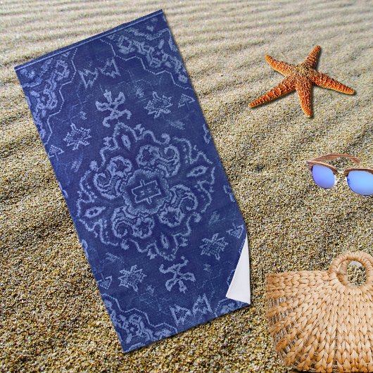 Persischer Teppichboden in blau Strandtuch
