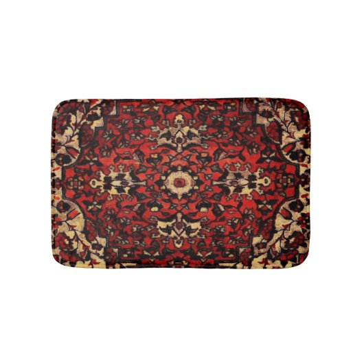 Persischer Teppichboden in dunkelrot und cremefarb Badematte (Vorderseite)