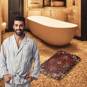 Persischer Teppichboden in dunkelrot und cremefarb Badematte