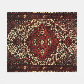 Persischer Teppichboden in dunkelrot und cremefarb Fleecedecke (Vorderseite (Horizontal))