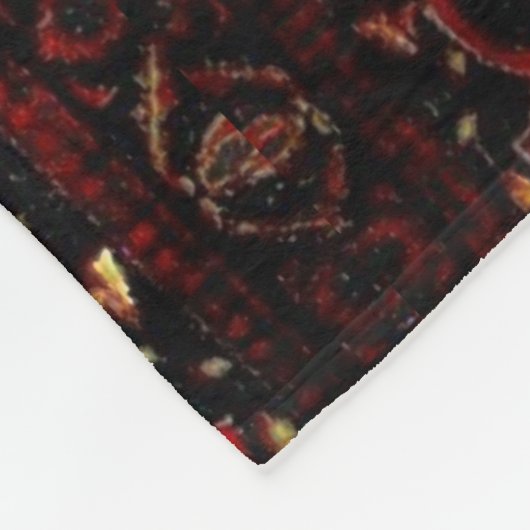 Persischer Teppichboden in dunkelrot und cremefarb Fleecedecke (Ecke)