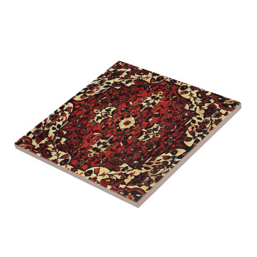 Persischer Teppichboden in dunkelrot und cremefarb Fliese (Seite)