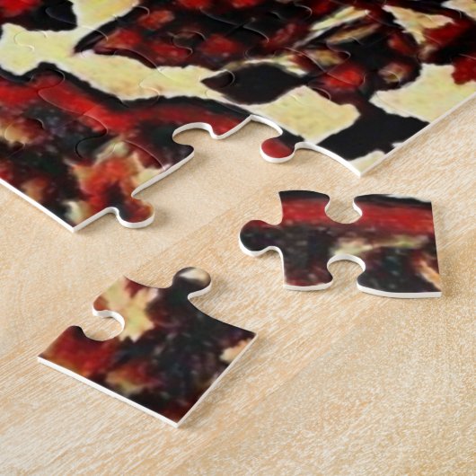 Persischer Teppichboden in dunkelrot und cremefarb Puzzle (Seite)